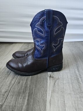 Roper Brown & Blue Kids Western Boots